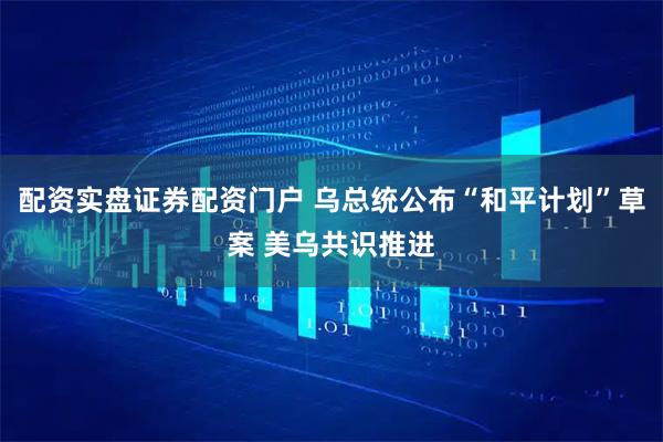 配资实盘证券配资门户 乌总统公布“和平计划”草案 美乌共识推进