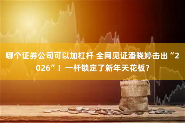 哪个证券公司可以加杠杆 全网见证潘晓婷击出“2026”！一杆锁定了新年天花板？